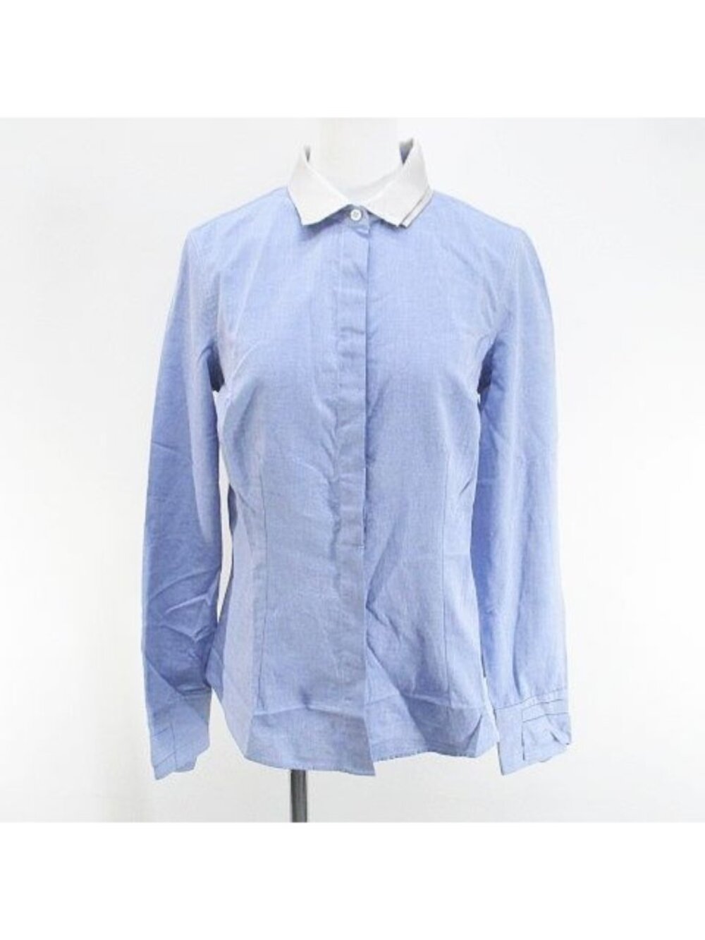 Brunello Cucinelli Long Sleeve Shirt Blouse Hiyo Light Blue Button Woolen Shokai